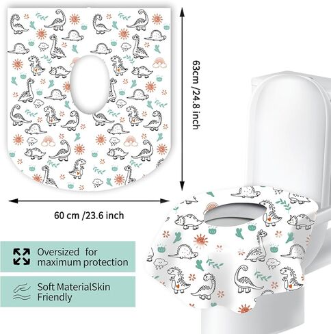 110 قطعة من أغطية مقاعد المراحيض للاستعمال مرة واحدة، كبيرة جدًا وملفوفة بشكل فردي، أغطية مراحيض محمولة مقاومة للماء للأطفال الصغار والكبار، المراحيض العامة للأطفال، أساسيات التدريب على السفر in Kuwait