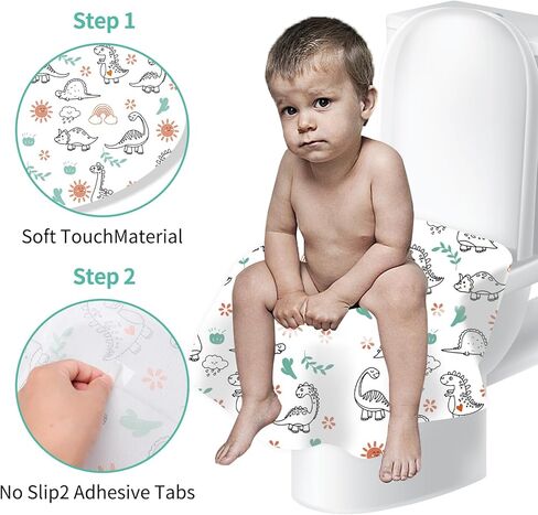 110 قطعة من أغطية مقاعد المراحيض للاستعمال مرة واحدة، كبيرة جدًا وملفوفة بشكل فردي، أغطية مراحيض محمولة مقاومة للماء للأطفال الصغار والكبار، المراحيض العامة للأطفال، أساسيات التدريب على السفر in Kuwait