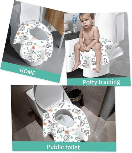 110 قطعة من أغطية مقاعد المراحيض للاستعمال مرة واحدة، كبيرة جدًا وملفوفة بشكل فردي، أغطية مراحيض محمولة مقاومة للماء للأطفال الصغار والكبار، المراحيض العامة للأطفال، أساسيات التدريب على السفر in Kuwait