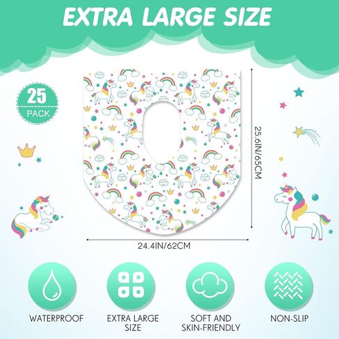 Reginary 25 Packs Disposable Toilet Seat Covers Extra Large Individually Wrapped for Kids and Adults, Portable Non Slip Waterproof Potty Seat Covers for Toddlers Potty Training, Travel in Saudi Arabia