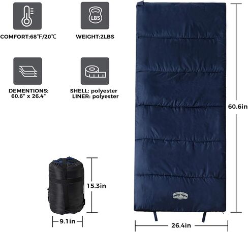 حقيبة نوم اصطناعية باسيفيك باس 50F مع حقيبة ضغط - حجم الأطفال in Kuwait