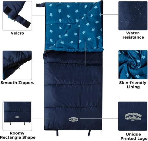 حقيبة نوم اصطناعية باسيفيك باس 50F مع حقيبة ضغط - حجم الأطفال in Kuwait