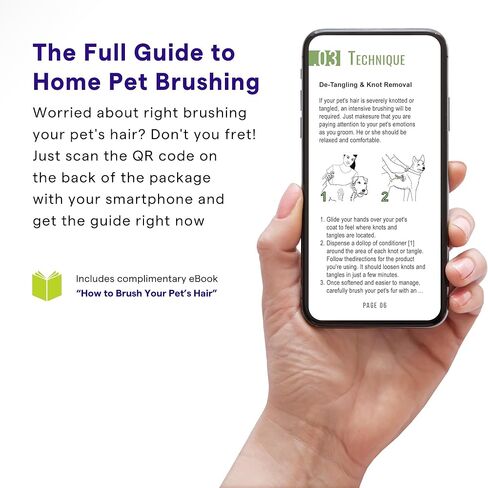 Undercoat Rake for Dogs & Cats - Double Sided Comb for Detangling and Removing Knots - 2 Sided Dematting Tool - Deshedding Brush for Grooming Pets with Long Hair Prone to Matting - Ebook Guide in Kuwait