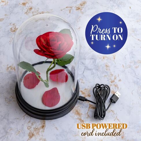 Paladone Beauty and The Beast Enchanted Rose Light, Touch Activated, Officially Licensed Disney Merchandise in Saudi Arabia