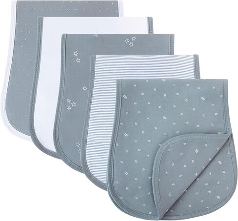 Ely's & Co. Baby Burp Cloths - 5pc Hourglass Shape with Extra Absorbent - Baby Bibs & Burp Cloths Baby Girl and Baby Boy, Newborn Essentials (Pink Tulip) in Kuwait