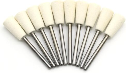 TMAX 10 pc Felt Burrs Wool Bob Polishing Grinding #9 Inverted Cone 10 mm 3/8 Inch with 1/8 Inch Shank for Dremel Rotary Tools in Saudi Arabia