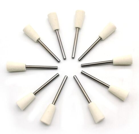 TMAX 10 pc Felt Burrs Wool Bob Polishing Grinding #9 Inverted Cone 10 mm 3/8 Inch with 1/8 Inch Shank for Dremel Rotary Tools in Saudi Arabia