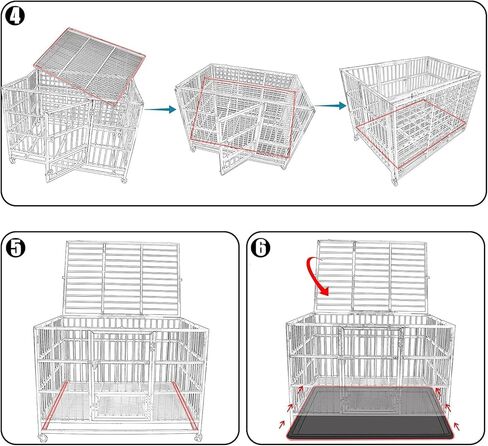 Confote 37 "الثقيلة الفولاذ المقاوم للصدأ قفص بيت الكلب قفص وروضة لتدريب الكلاب الصغيرة في الأماكن المغلقة في الهواء الطلق مع أبواب مزدوجة وأقفال التصميم وشملت عجلات قابلة للقفل صينية قابلة للإزالة لا المسمار in Kuwait