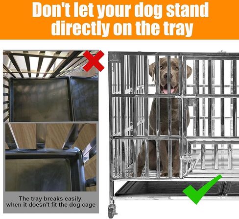 Confote 37 "الثقيلة الفولاذ المقاوم للصدأ قفص بيت الكلب قفص وروضة لتدريب الكلاب الصغيرة في الأماكن المغلقة في الهواء الطلق مع أبواب مزدوجة وأقفال التصميم وشملت عجلات قابلة للقفل صينية قابلة للإزالة لا المسمار in Kuwait