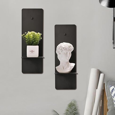 MARKVILLE Black Wall Candle Holders Decorative Set of 2, Modern Wall Sconce Candle Holder Farmhouse Wall Decor for Living Room, Black Metal Wall Decor Bedroom Dining Room Wall Art Decorations for Home in Kuwait