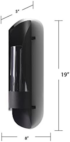 حامل شموع حائط أسود من آرت ميزون، ديكور جداري زجاجي ومعدني لغرفة المعيشة، شمعدان منزلي مقاس 10.16 سم × 48.26 سم، مجموعة شمعدانات شموع معلقة لتزيين الحائط مكونة من 2 in Kuwait