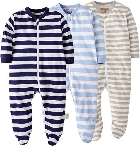 MQBB Marquebaby Baby Boys Girls قطعة واحدة من أحذية القدم من القطن العضوي بسحاب أمامي in Kuwait