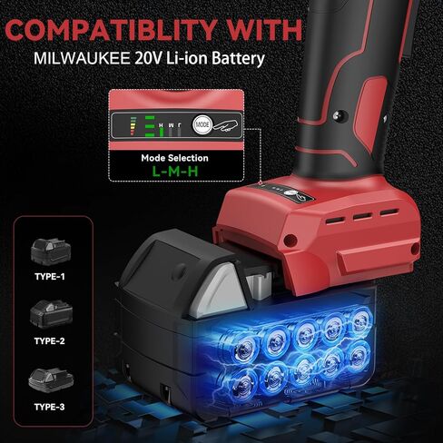 طاحونة زاوية طاقة لاسلكية لبطارية ميلووكي 18 فولت، مطحنة كهربائية بدون فرش مقاس 4-1/2 بوصة من Ecarke 8500 دورة في الدقيقة مع مقبض قابل للتعديل، أداة قطع لعجلات الطحن والقطع والصناعية والطحن in Kuwait