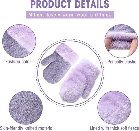 6 Pairs Toddler Mittens Fleece Lined Baby Winter Mittens Knitted Toddler Girls Mittens Warm Stretch Kids Winter Fleece Gloves for Boys Girls 0-4 Years Old in Saudi Arabia
