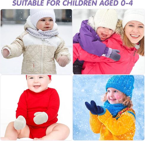 6 Pairs Toddler Mittens Fleece Lined Baby Winter Mittens Knitted Toddler Girls Mittens Warm Stretch Kids Winter Fleece Gloves for Boys Girls 0-4 Years Old in Saudi Arabia