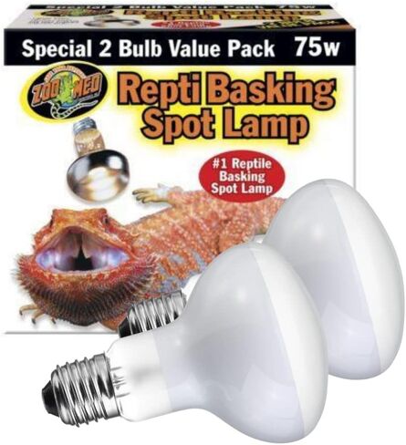 مصباح نقطة التشمس الزواحف DBDPet Zoomed بقدرة 75 وات (2 في كل عبوة) - يتضمن دليل Pro-Tip المرفق... (3) in Kuwait