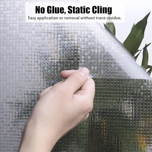 Privacy Window Films, Transparent Glass Tint Static Cling Treatment Reflects Rainbow Effect with Sunlight - Home Protection and Decorative, Heat Control, UV Prevention (11.81*78.7inch, Black Crystal) in Saudi Arabia