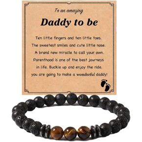 AULSIEY First Time Dad Gifts, Fathers Day Dad To Be Gifts For Men, New Dad Bracelet Gifts With Jewelry Box
