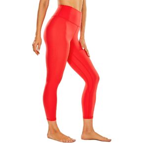 CRZ YOGA Women's Naked Feeling Soft Yoga Leggings 21 Inches - Yoga Capris High Waisted Workout Pants Yoga Crop