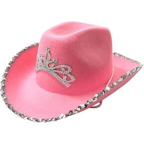VDFNZHYY Women Western Cowboy Hat Novelty Cowgirl Hats for Halloween Dress-Up Parties Disco Costume in Saudi Arabia