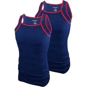 Different Touch Men's G-unit Style Tank Tops Square Cut Muscle Rib A-Shirts, Pack of 2