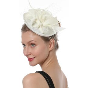 Fascinator Kentucky Hat for Women Tea Party Wedding.Church Derby Headband, 1920s Fascinator Hat with Clip