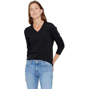 State Cashmere Essential V-Neck Sweater 100% Pure Cashmere Long Sleeve Pullover for Women