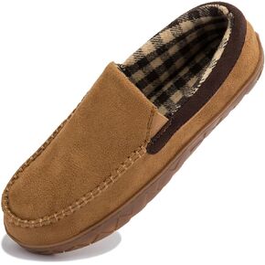 شباشب رجالية من NewDenBer بدون كعب دافئة من إسفنج الذاكرة من الجلد السويدي الناعم مبطنة بالقطيفة سهلة الارتداء في الأماكن المغلقة والمفتوحة أحذية منزلية in Kuwait