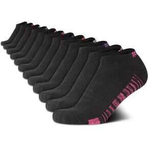 Reebok Women's No Show Athletic Breathable Low Cut Cushioned Socks (12 Pack)