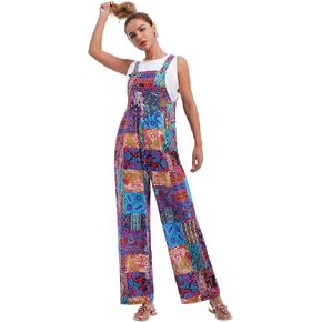 Women's Sleeveless Straps Dual Pockets Tie Front Overall Jumpsuit in Kuwait