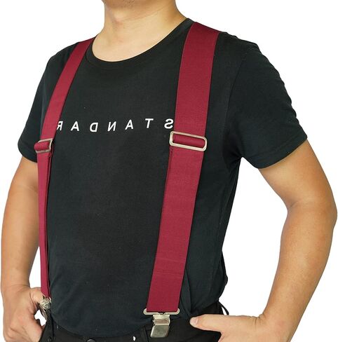 Melo Tough Men's Suspenders Fully Elastic 2 inch Wide X back Heavy Duty Tradesperson's Pants Suspender in Saudi Arabia