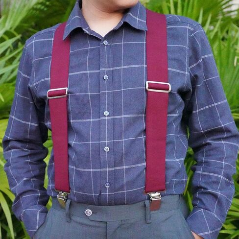 Melo Tough Men's Suspenders Fully Elastic 2 inch Wide X back Heavy Duty Tradesperson's Pants Suspender in Saudi Arabia