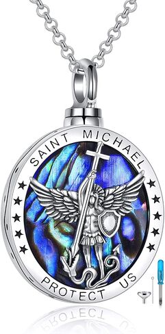 YFN Sterling Silver St Michael/St Christopher/Jesus/Virgin Mary Necklace for Men Boys Women Catholic/Protector/Talisman Michael Archangel Medal Necklace Jewelry 18+2" in Saudi Arabia