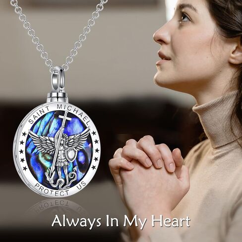 YFN Sterling Silver St Michael/St Christopher/Jesus/Virgin Mary Necklace for Men Boys Women Catholic/Protector/Talisman Michael Archangel Medal Necklace Jewelry 18+2" in Saudi Arabia