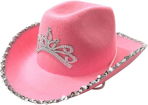 VDFNZHYY Women Western Cowboy Hat Novelty Cowgirl Hats for Halloween Dress-Up Parties Disco Costume in Saudi Arabia