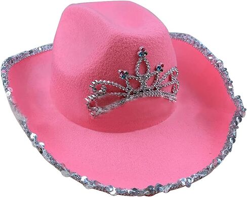 VDFNZHYY Women Western Cowboy Hat Novelty Cowgirl Hats for Halloween Dress-Up Parties Disco Costume in Saudi Arabia