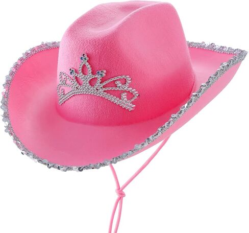 VDFNZHYY Women Western Cowboy Hat Novelty Cowgirl Hats for Halloween Dress-Up Parties Disco Costume in Saudi Arabia
