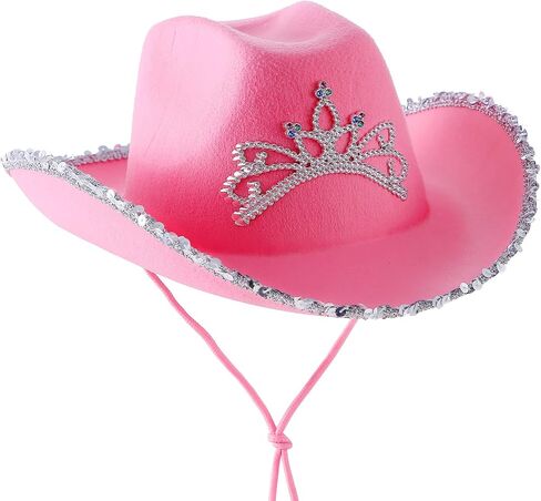 VDFNZHYY Women Western Cowboy Hat Novelty Cowgirl Hats for Halloween Dress-Up Parties Disco Costume in Saudi Arabia