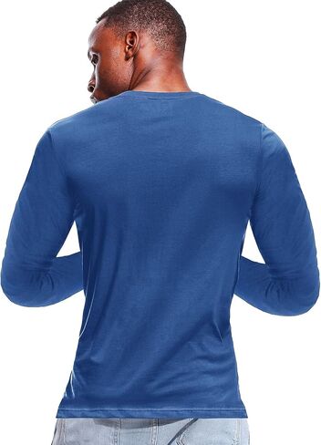 zbrandy Deep V Neck Shirts Men Long Sleeve Stretch T-Shirt Low Cut Undershirts Tees in Kuwait