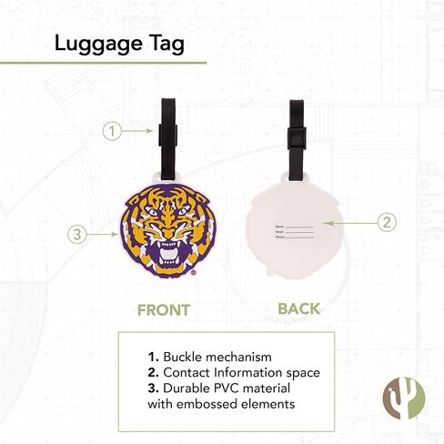 LSU Luggage Tag Tigers Geaux Louisiana State University Tags Bag (PVC Luggage Tag - Design B) in Saudi Arabia