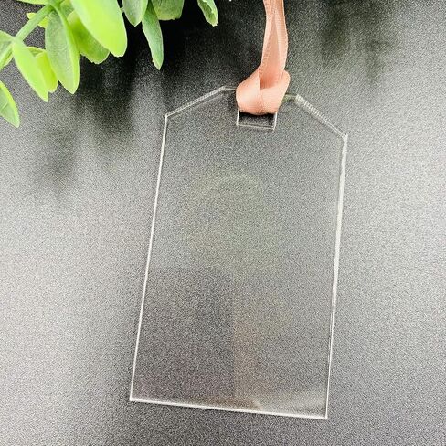 CHENRUI Set of 10 Rectangle Acrylic Luggage Tag Blanks for Guest Tag Table Decor Wedding Setting (5CM X 8.5CM) in Saudi Arabia