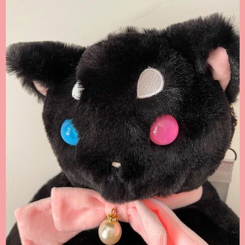 حقيبة ظهر قطيفة قطة سوداء محشوة حيوان لطيف كاواي ستاف حقيبة ظهر ملحقات قطيفة للبالغين الأطفال in Kuwait