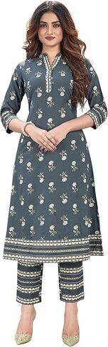 Ziya women's 100% cotton indian pakistani kurti palazzo pant set 700 in Kuwait