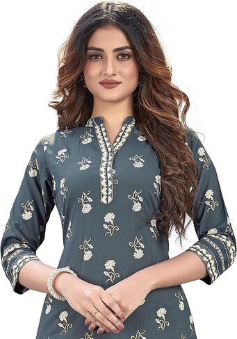 Ziya women's 100% cotton indian pakistani kurti palazzo pant set 700 in Kuwait