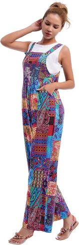 Women's Sleeveless Straps Dual Pockets Tie Front Overall Jumpsuit in Kuwait