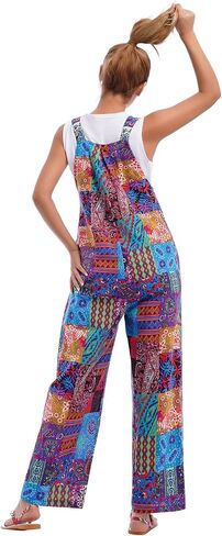 Women's Sleeveless Straps Dual Pockets Tie Front Overall Jumpsuit in Kuwait