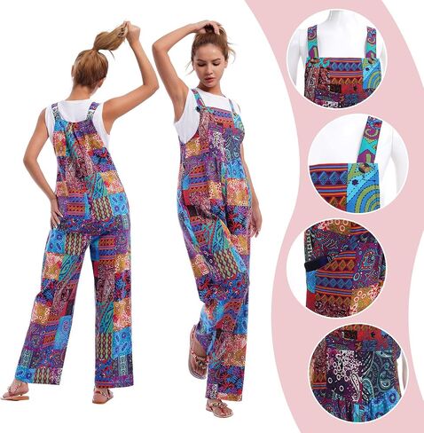 Women's Sleeveless Straps Dual Pockets Tie Front Overall Jumpsuit in Kuwait