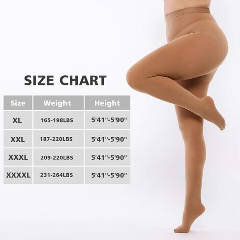 LASETA 2 أزواج من الجوارب غير الشفافة ذات الحجم الكبير للتحكم في جوارب طويلة عالية الخصر للنساء in Kuwait