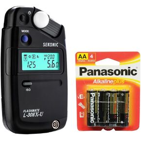 جهاز قياس الضوء الرقمي Flashmate L-308X-U من Sekonic - متعدد الاستخدامات للتصوير الفوتوغرافي والسينمائي مع بطاريات باناسونيك AA in Kuwait