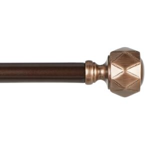 Exclusive Home Regal 1" Window Curtain Rod and Finial Set, Adjustable 36"-72", Bronze in Saudi Arabia